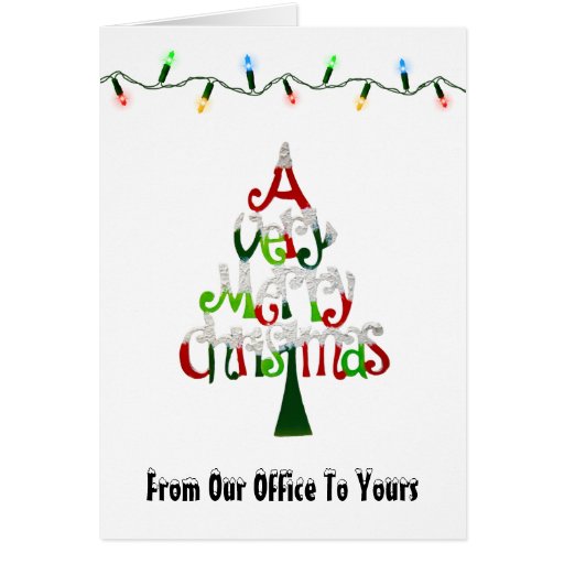 Merry Christmas - Business Corporate - Xmas Tree Card | Zazzle