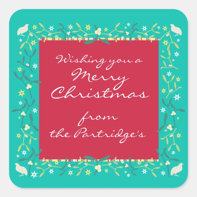 Merry Christmas business gift labels (Front)