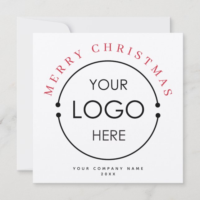 Merry Christmas Business Logo Company Kraft Invitation (Front)