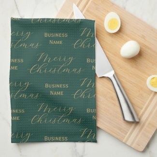 Merry Christmas Business Name Green Employee