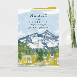 Merry Christmas Business Rocky Mountains Custom Card
