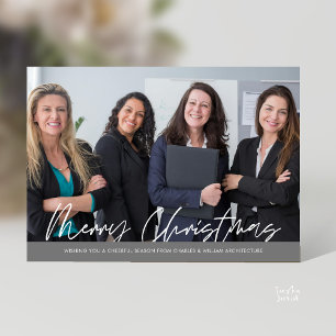 Merry Christmas Business Team Photo Holiday Card