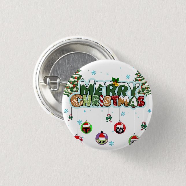 Merry Christmas Button (Front & Back)