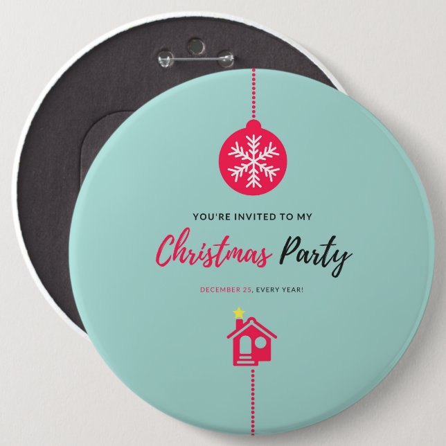 Merry Christmas Button (Front & Back)