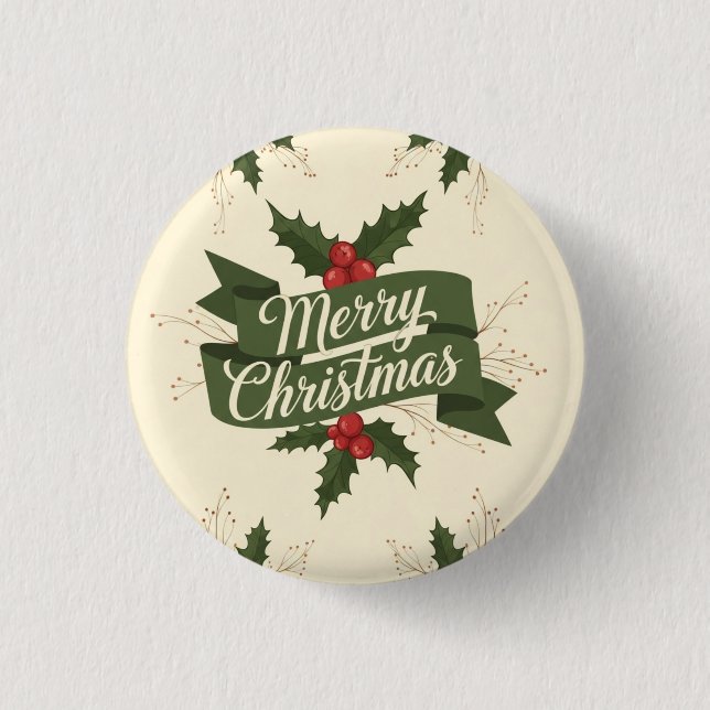 Merry Christmas Button (Front)
