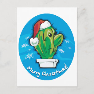 Merry Christmas Cactus Holiday Postcard
