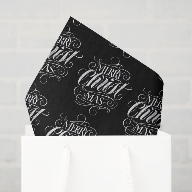 Merry Christmas Calligraphy Christian Christ Tissue Paper (Gift Bag)