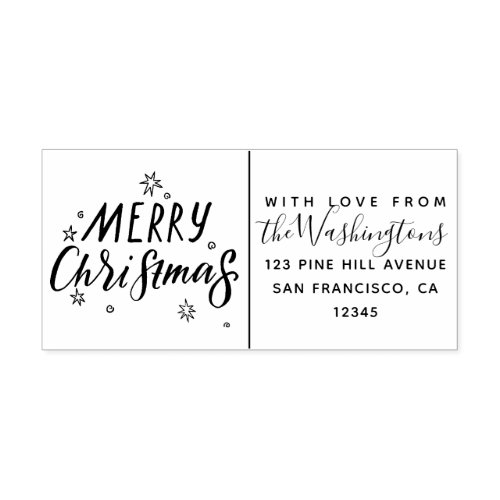 Merry Christmas Calligraphy Create Your Own Self_inking Stamp