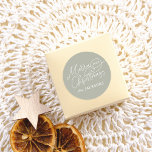 Merry Christmas Calligraphy Elegant Sage Green  Classic Round Sticker<br><div class="desc">Add an elegant touch to your holiday gifts and cards with this boho green round “Merry Christmas” sticker. Featuring “Merry Christmas” in graceful script lettering with delicate flourishes, the year is nestled inside one of the swirling details and your family name is below. The boho soft sage green background gives...</div>