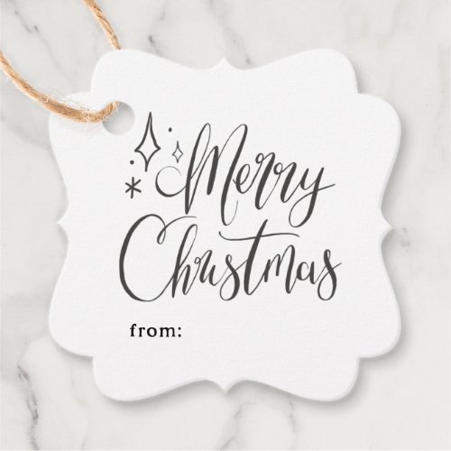 Merry Christmas Calligraphy Holiday Gift Favor Tags