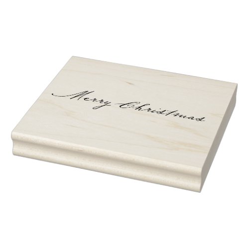 Merry Christmas Calligraphy Holiday Shop Business Rubber Stamp