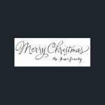 Merry Christmas calligraphy personalized greetings Rubber Stamp<br><div class="desc">Christmas rubber stamps</div>