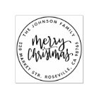 Merry Christmas Calligraphy Round Return Address