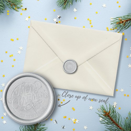 Merry Christmas Calligraphy Script Custom Text Wax Seal Stamp
