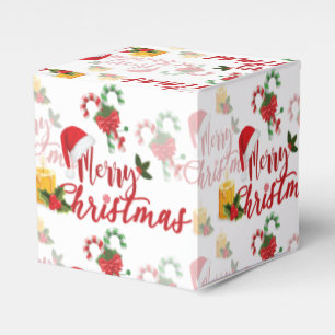 Merry Christmas Calligraphy Script Favor Boxes