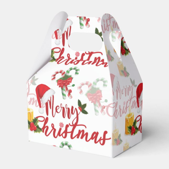 Merry Christmas Calligraphy Script Favor Boxes (Front Side)