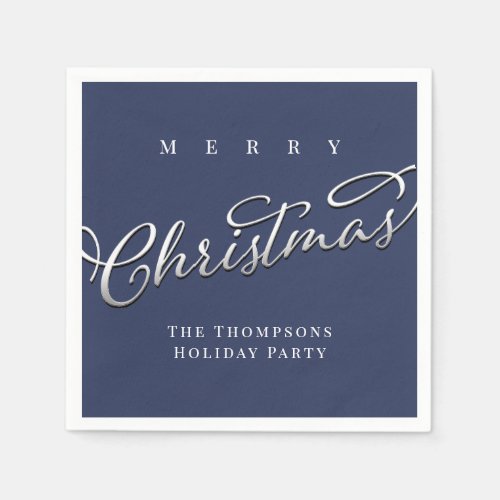 Merry Christmas Calligraphy Script Simple Cute Red Napkins