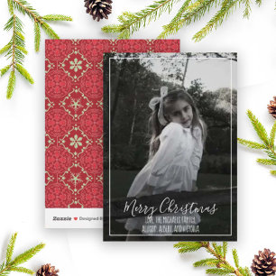 Merry Christmas Calligraphy Script Simple Photo Holiday Card