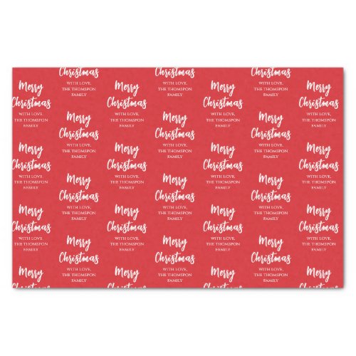 Merry Christmas Calligraphy Script Simple Red Tissue Paper