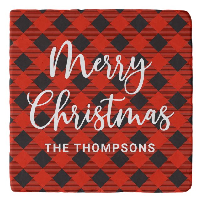 Merry Christmas Calligraphy Script Trivet (Front)