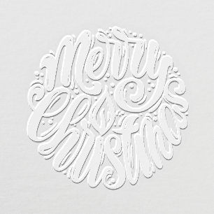 Merry Christmas Calligraphy Script Typography Embosser