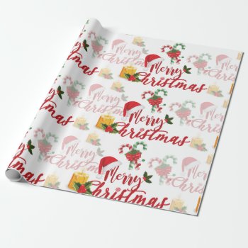 Merry Christmas Calligraphy Script Wrapping Paper by ChristmaSpirit at Zazzle