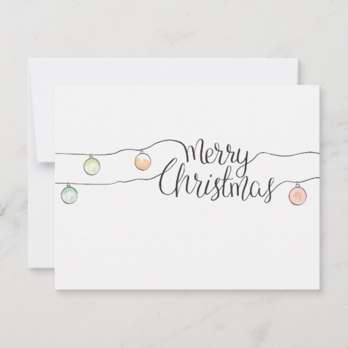 Merry Christmas Calligraphy with holiday string of