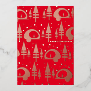 Merry Christmas Camper Photo Pressed Foil Holiday Card