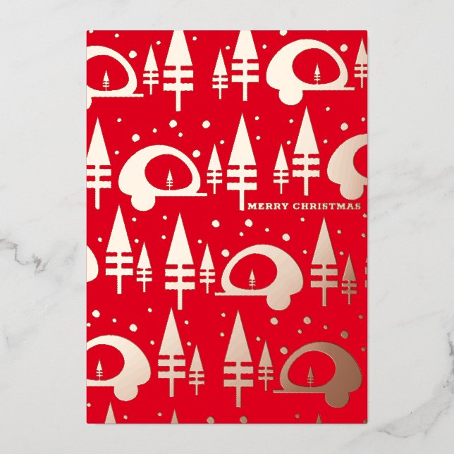 Merry Christmas Camper Pressed Foil Holiday Card (Front)