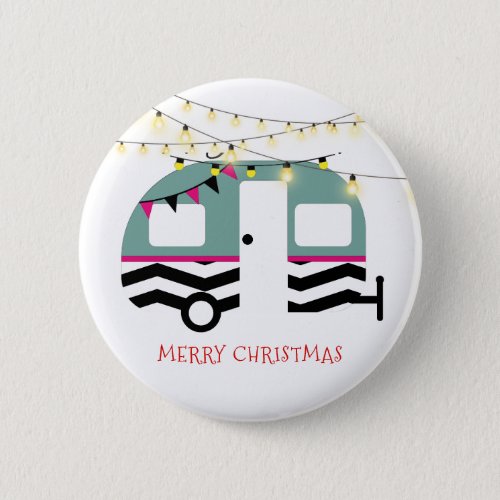 Merry Christmas Camping Trailer Button