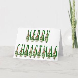 Merry Christmas Candle Font Holiday Card