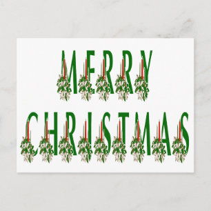 Merry Christmas Candle Font Holiday Postcard
