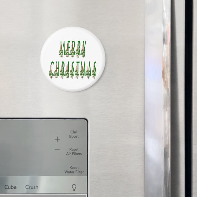 Merry Christmas Candle Font Magnet (In Situ (Fridge))