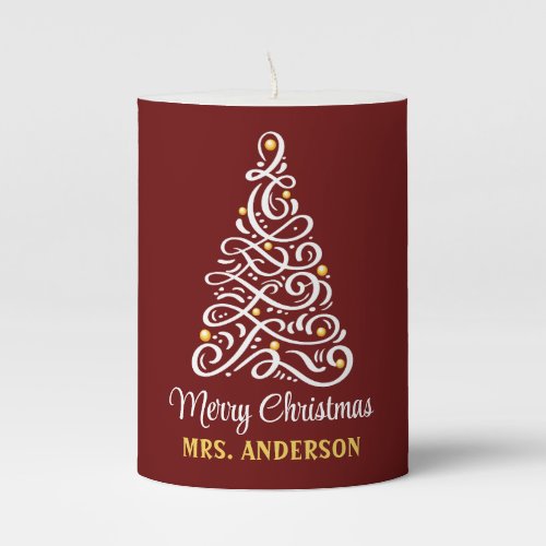 Merry Christmas Candle Gift for Teacher