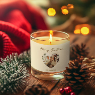 Merry Christmas Candle Jar Personalized Photo