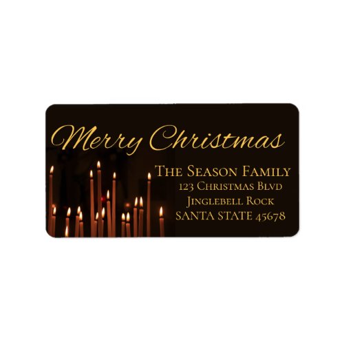 Merry Christmas Candles Christmas label