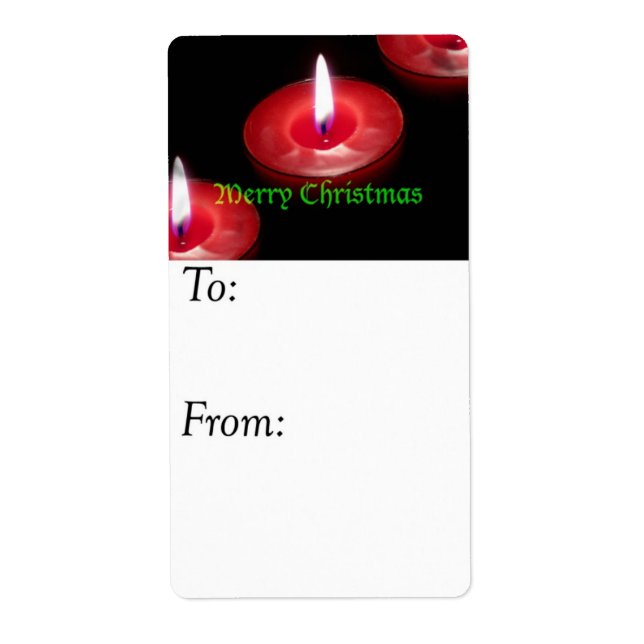 Merry Christmas Candles Gift Tag (Front)