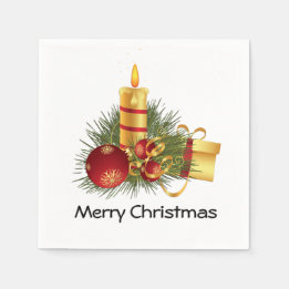 Merry Christmas Candles Napkins