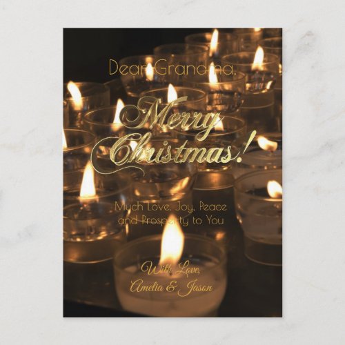 Merry Christmas Candles Romantic Candlelight Postcard