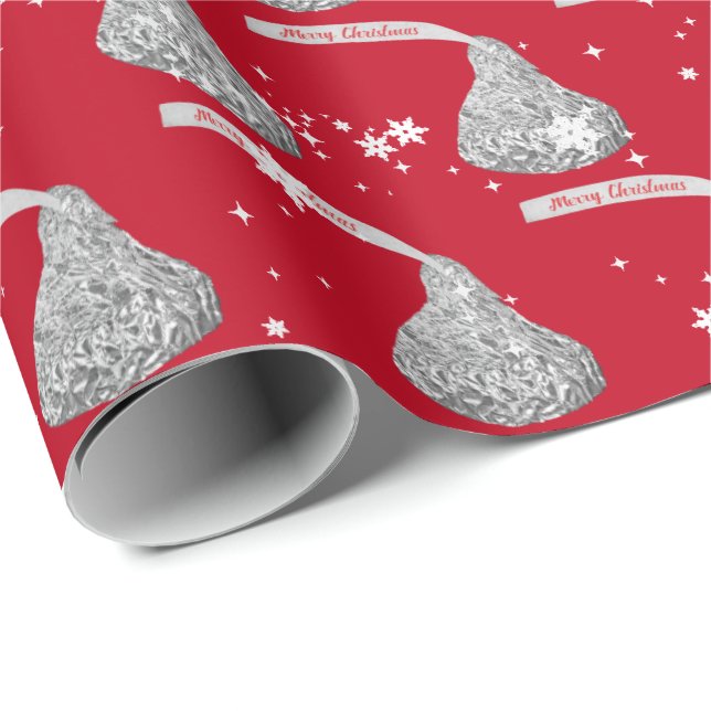 Merry Christmas Candy And Snowflakes Wrapping Paper (Roll Corner)