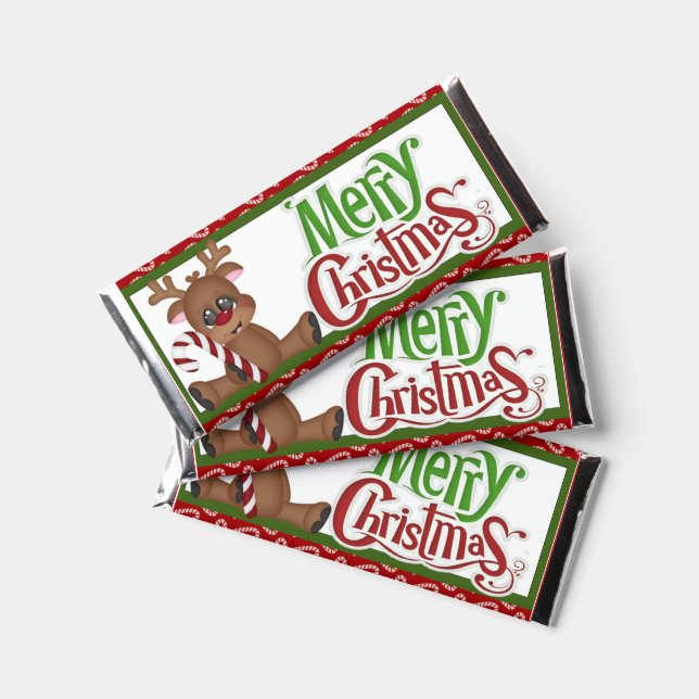 Merry Christmas Candy Bar Wrapper Party Favors (Front)
