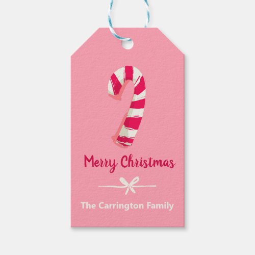 Merry Christmas Candy Cane Gift Tags