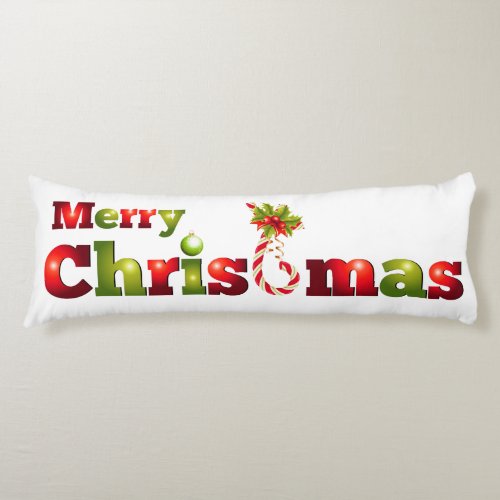 Merry Christmas Candy Cane  Mistletoe Body Pillow