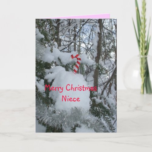 Merry Christmas Candy Cane Niece Holiday Card