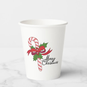 Merry Christmas Candy Cane Paper Cups