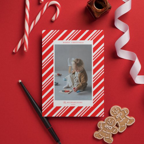 MERRY CHRISTMAS  Candy Cane Stripes Invitation