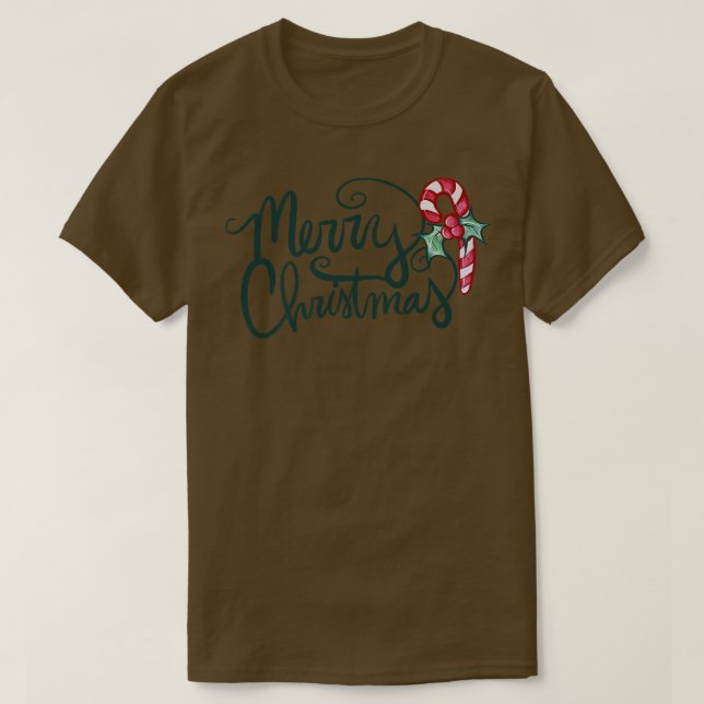 Merry Christmas candy canes835 T-Shirt (Design Front)