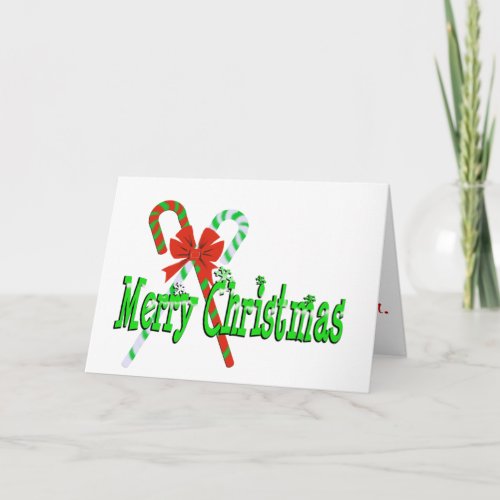 Merry Christmas Candy Canes Holiday Card