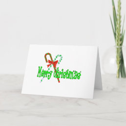 Merry Christmas Candy Canes Holiday Card