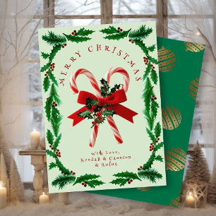 Merry Christmas Candy Canes Holiday Card